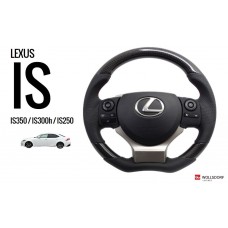 2013 2014 LEXUS IS250 IS350 IS300h F-SPORT REAL CARBON STEERING WHEEL RED STICH