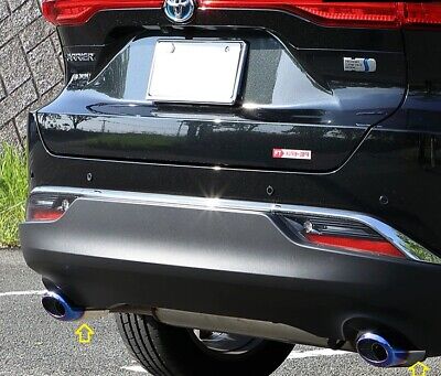 2020 2021 2022 TOYOTA HARRIER VENZA REAR JDM EXHAUST MUFFLER TIP END CHROME BLUE