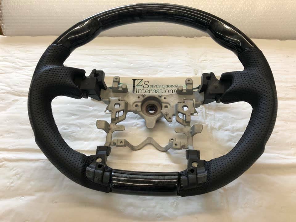 2011 2012 2013 2014 2015 TOYOTA PRIUS 30 STEERING WHEEL BLACK WOOD STYLE LEATHER - Image 3