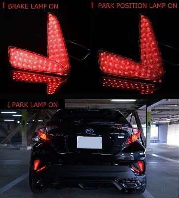 2017 2018 2019 2020 TOYOTA CHR CH-R RED LED REFLECTOR LENSE BRAKE LAMP LIGHT JDM - Image 2